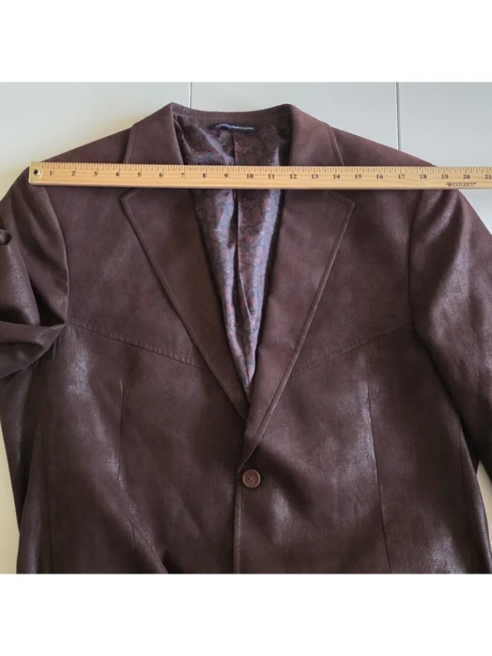 Coppley Clapton Blazer US 42R Brown Faux Suede Western Sport Coat Union Made